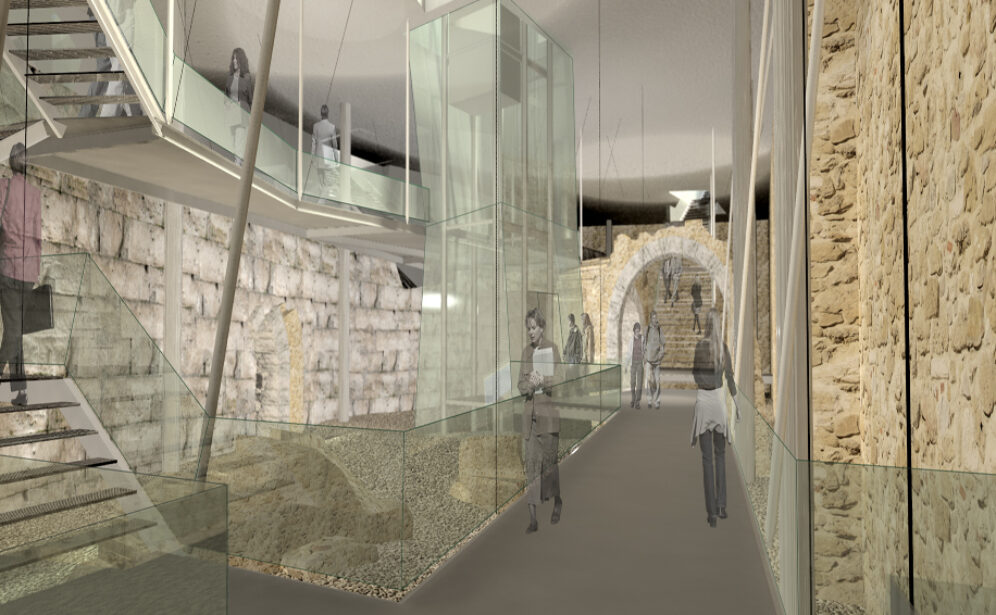 Fig. 2 - Progetto di una galleria archeologica ipogea a Perugia, simulazione infografica (2010)
