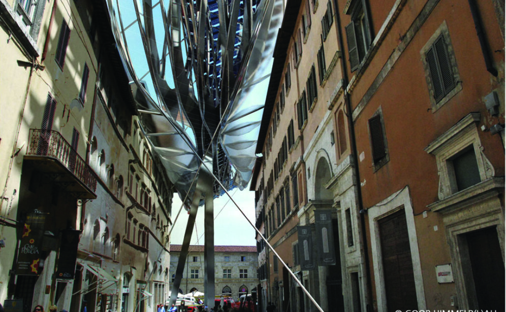 Fig. 3 - Progetto di una galleria energetica vetrata a Perugia, simulazione infografica (2010)
